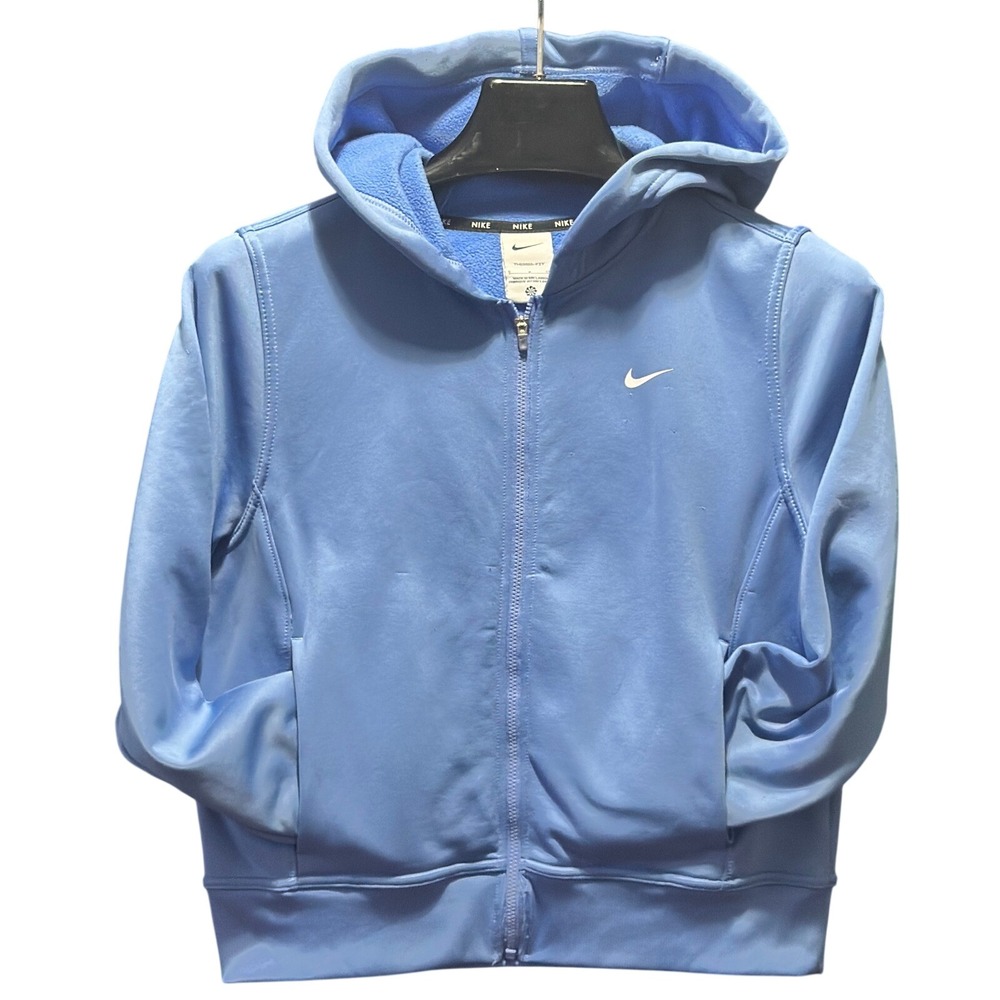 Nike Therma-FIT Full Zip Hoodie Light Blue Fleece Sweatshirt Women small